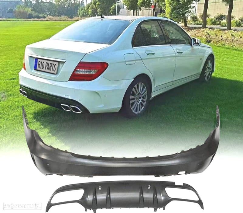 PARA-CHOQUES TRASEIRO MERCEDES W204 07-13 LOOK W205 C63 - 1