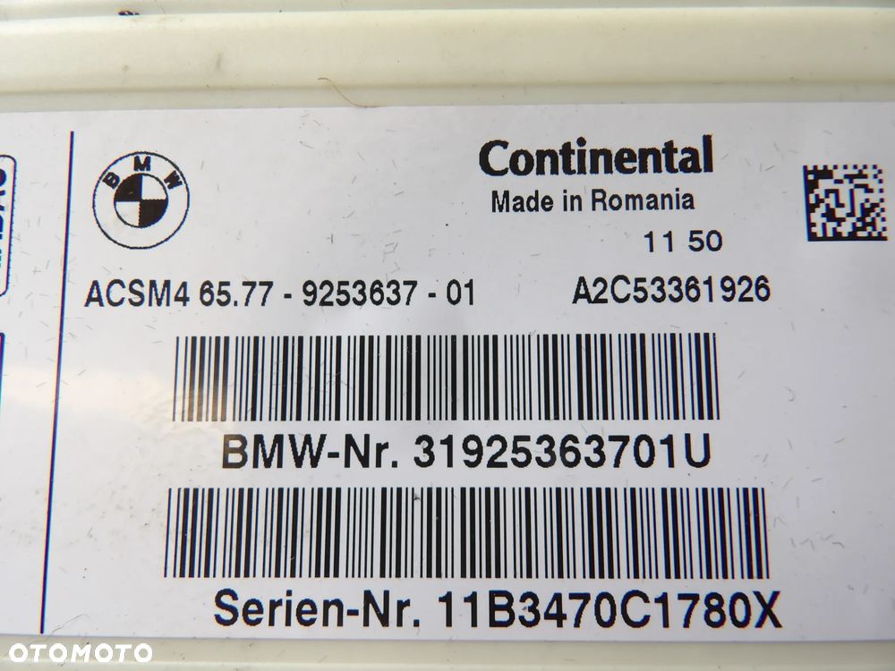 BMW - F12 - MODUŁ , STEROWNIK AIRBAG - 9253637 - 2
