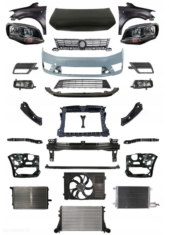 VW CADDY LIFE 15-  KOMPLETNY PRZÓD W DOWOLNY KOLOR:  PRZÓD MASKA BŁOTNIK ZDERZAK LAMPA - 1