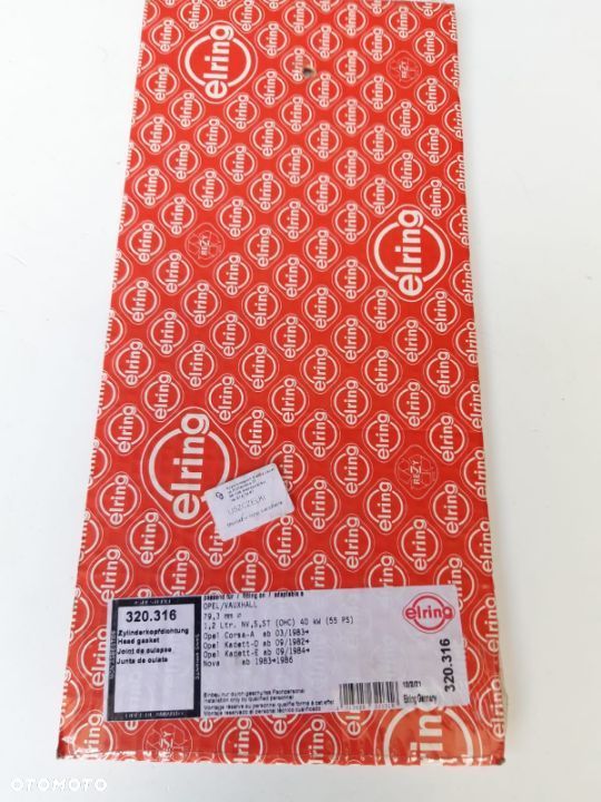 USZCZELKA GLOWICY OPEL CORSA A,Kadett E 1.2B 77.80 82- 607989,320.316 ELR,90398047 - 2