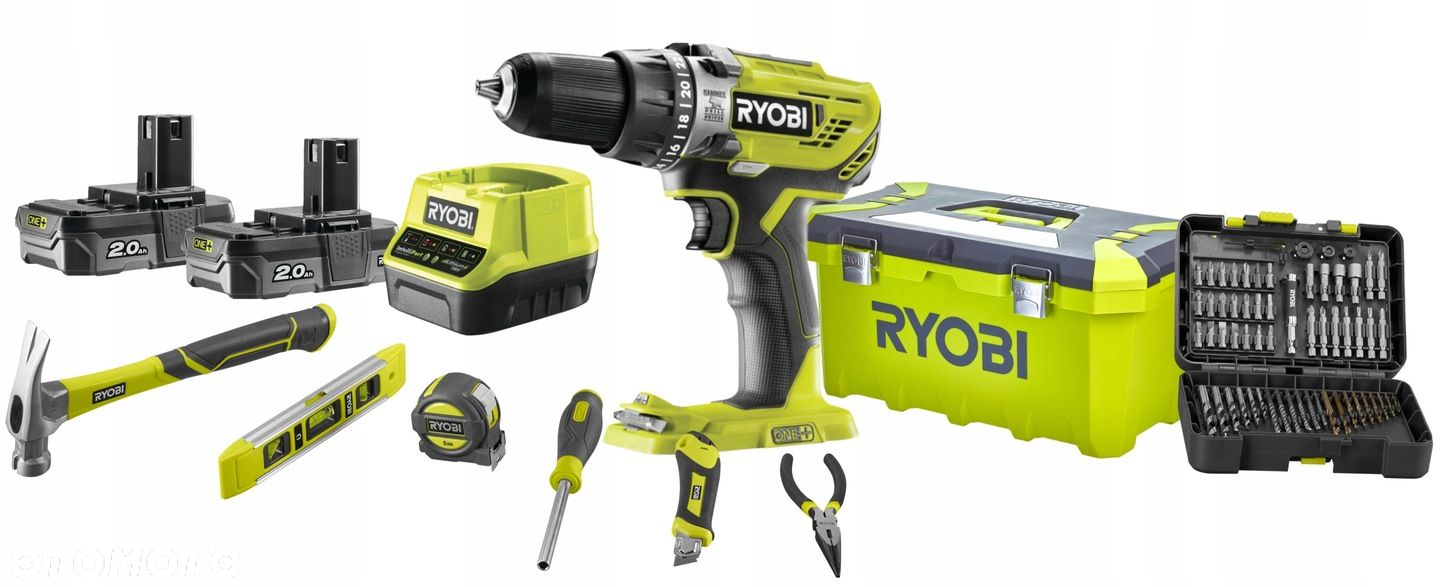 RYOBI WIERTARKO-WKRĘTARKA 2x2Ah SKRZYNKA WIERTŁA - 2