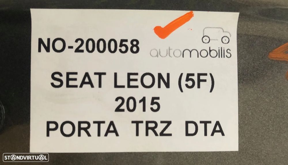 Porta Traseira Direita SEAT LEON (5F1) 1.4 TSI Ref. 5F4833056 - NO. 200058 - 2