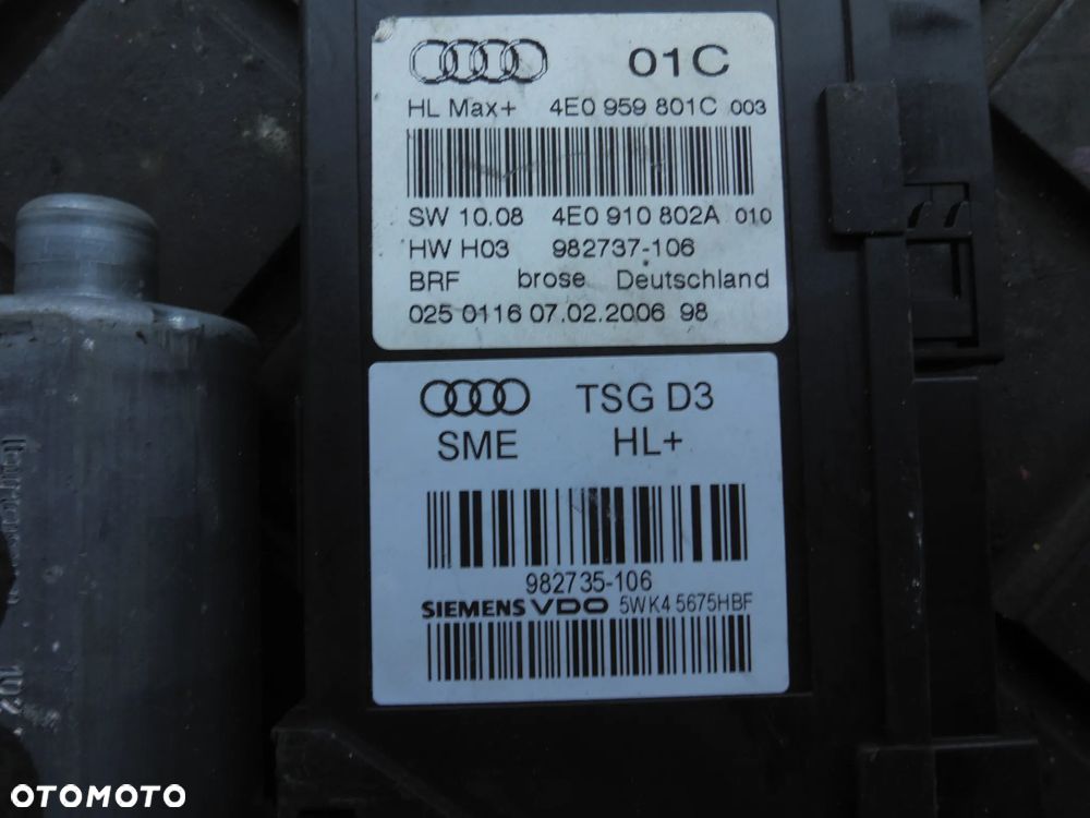 Audi A8 D3 Silniczek podnoszenia szyby tył LEWY 4E0910802A - 2