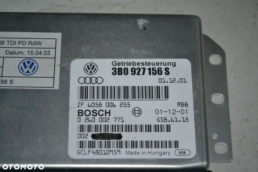 VW PASSAT B5 FL STEROWNIK AUTOMATYCZNEJ SKRZYNI BIEGÓW 3B0927156S - 2