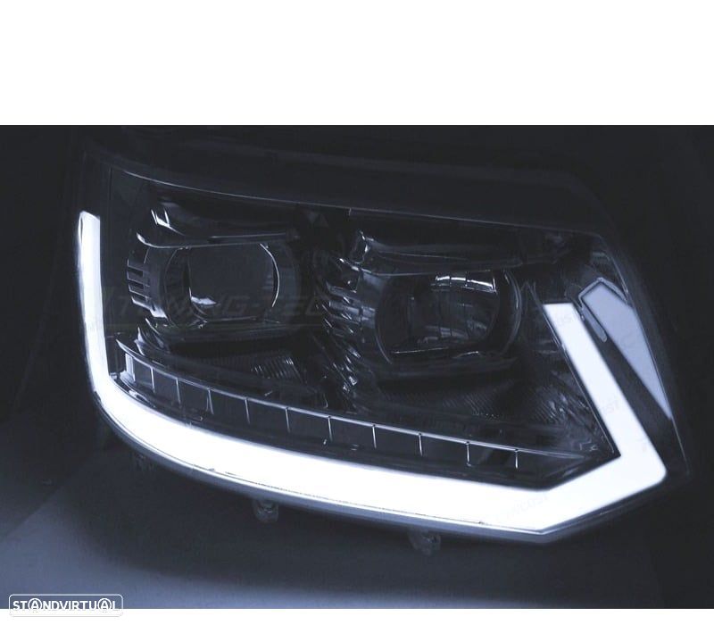 CONJUNTO DE FARÓIS VW T5 10-15 TUBE LIGHT COM INDICADOR DINÂMICO PRETO - 2