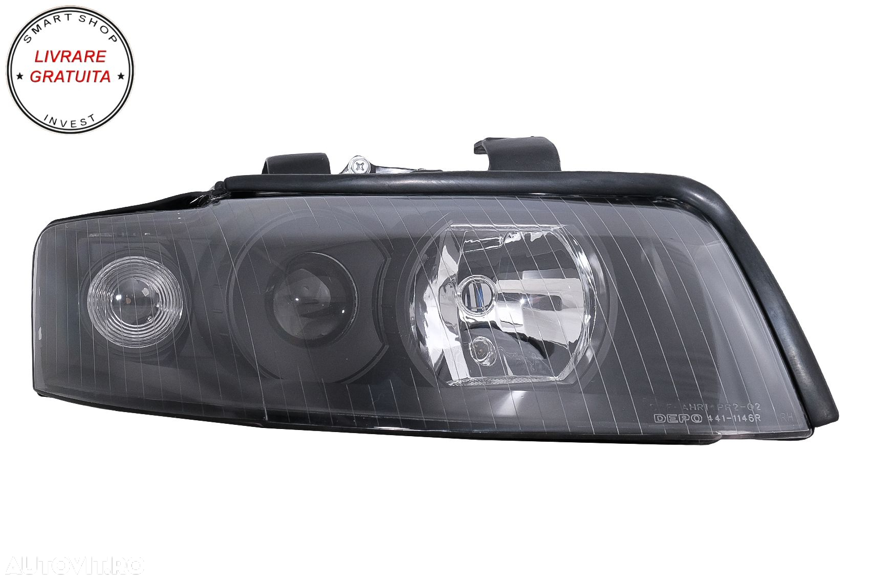 Faruri Audi A4 B6 (2000-2004) Negru- livrare gratuita - 2