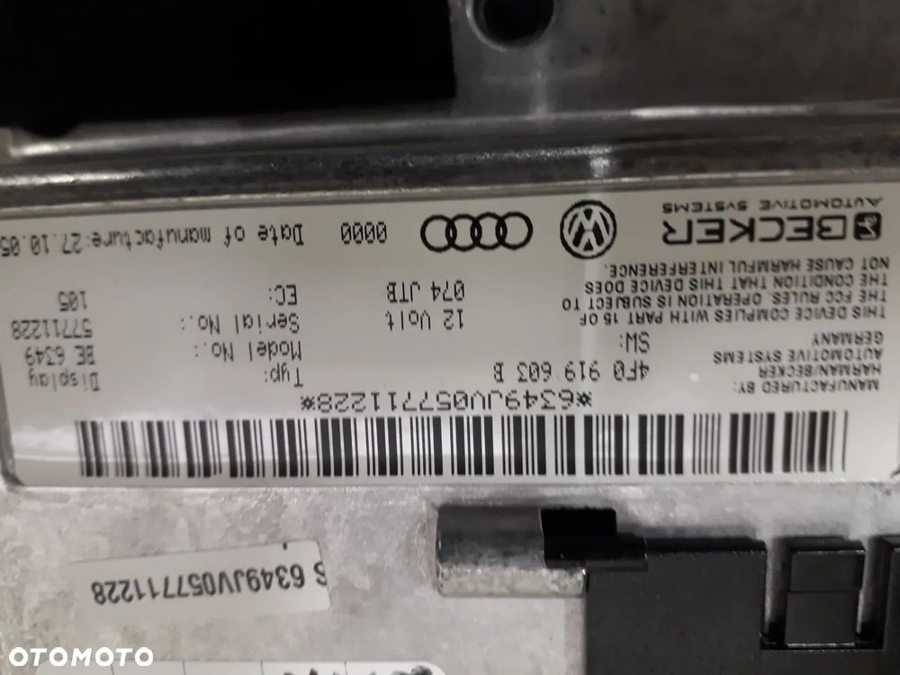 wyświetlacz radia mmi 4F0919603B A6 C6 2.0 FSI TFSI BPJ - 4