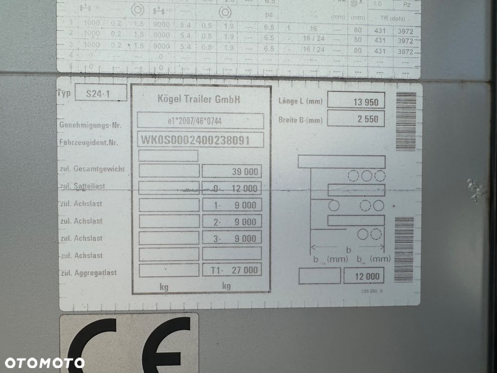 Kögel Firanka Standard oś podnoszona z Niemiec - 8