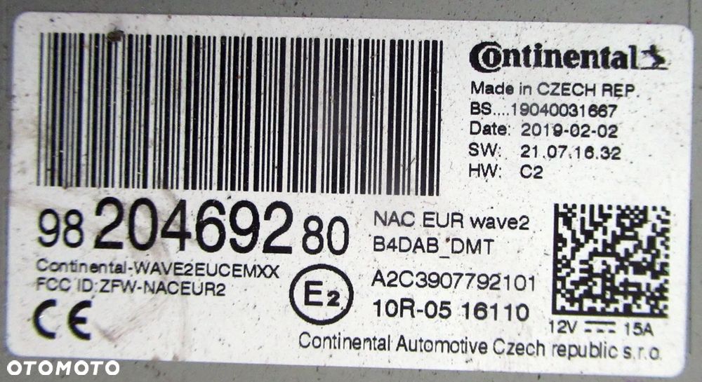CITROEN C4 II GRAND PICASSO MODUŁ STEROWNIK RADIA NAWIGACJI 9820469280 - 3