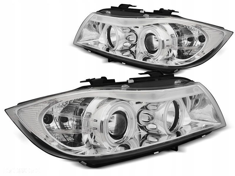 lampy reflektory bmw e90 e91 chrom led ringi ccfl - 1