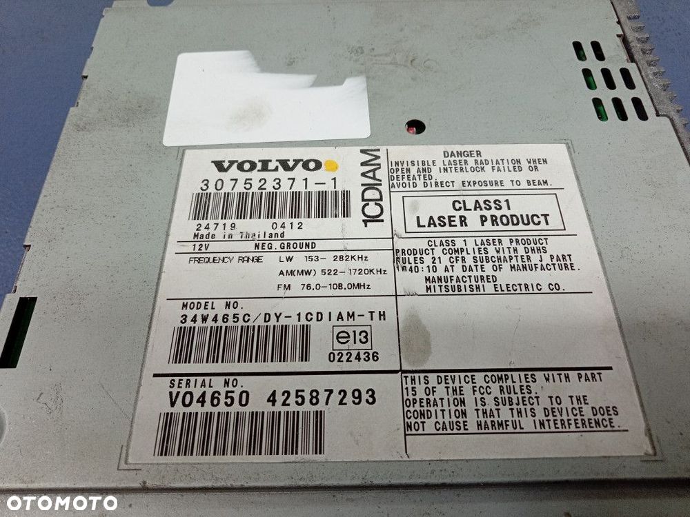 VOLVO S40 II V50 RADIO CZYTNIK PŁYT CD 30752371 - 5