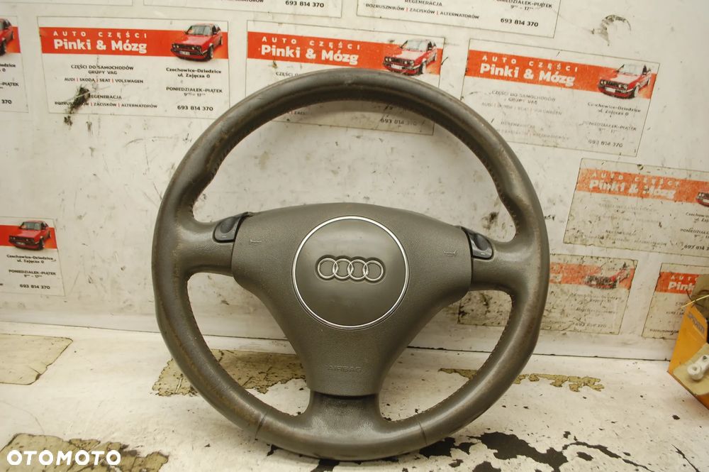 KIEROWNICA TRÓJRAMIENNA + PODUSZKA AIRB BAG SKÓRZANA SZARA/ CZARNA 8E0880201S 8E0124 8E0419091Q 8E0880201T AUDI A6 C5 A4 B6 B7 CABRIO 8E0419091BA - 2