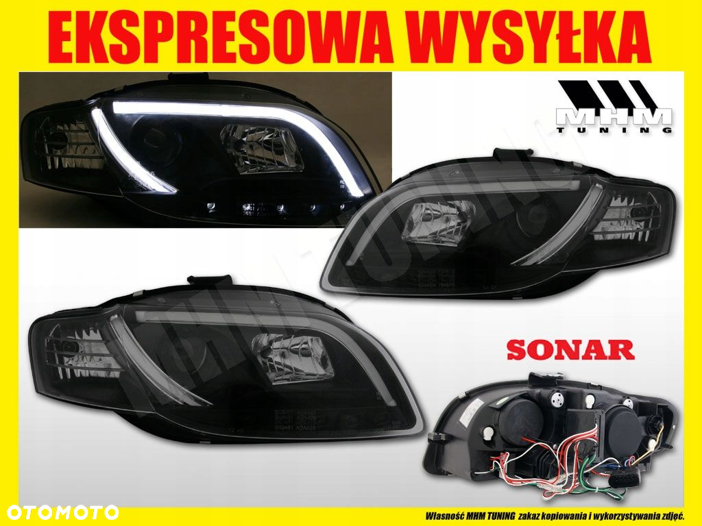 Reflektor kpl Day light tube Led Audi a4 b7 8e 04- - 3