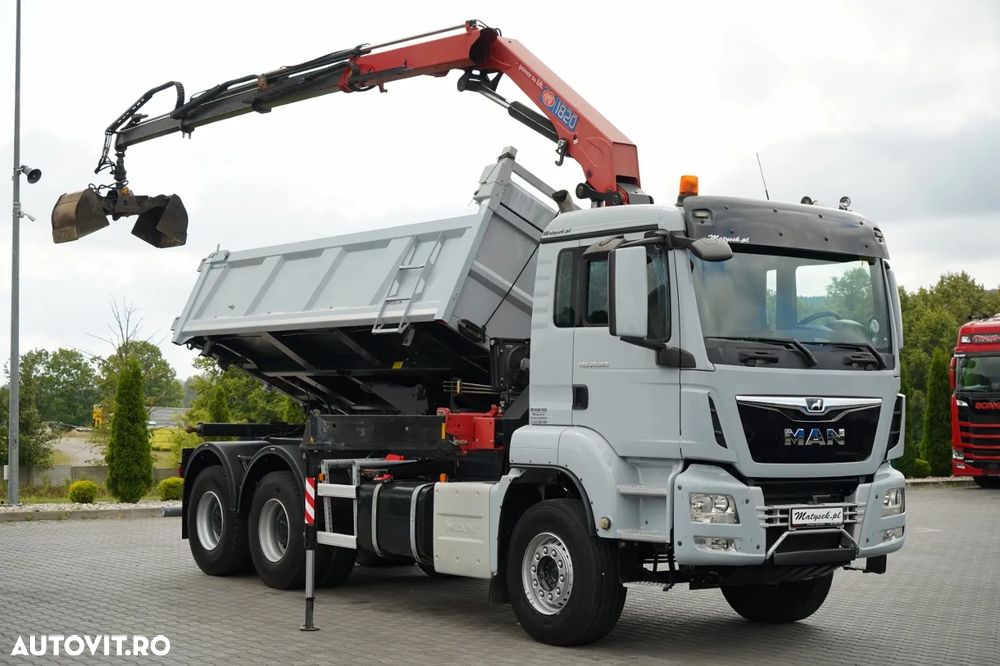MAN TGS 33.360 / 6x4 / BASCULĂ + HDS HMF 1820 K-RC / extensie 10m / HIDRODECKER / GRAPPER / NAVI / MANUAL / IMPORTAT - - 11