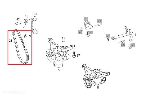MERCEDES WIELE MODELI Lancuch rozrzadu pompy oleju OE - 2