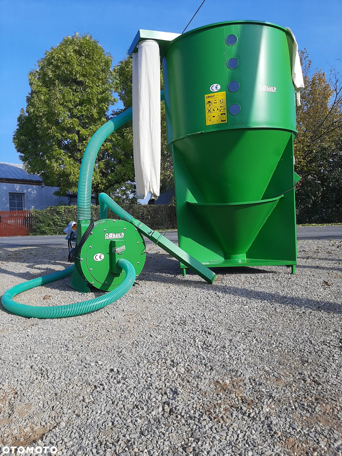 mieszalnik 0,5-2t + śrutownik/rozdrabniacz/młynek OSUCH zestaw AGREGAT PASZOWY (wąż ssący 5m + tłoczący 3m +ssawa+ worki) waga TRANSPORT od ręki - 3