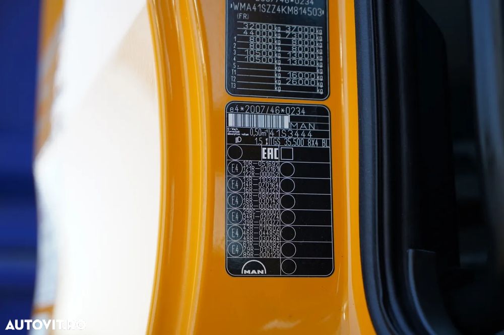 MAN TGS 35.500 / 8x4 / BASCULANTE / HYDROBURTA / BORDMATIK / NAVI / 2019 - 39