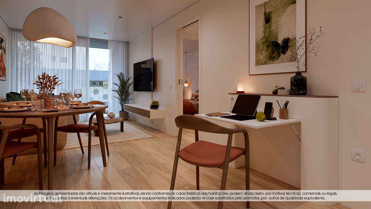 Apartamento T1 + OFFICE novo com varanda e garagem - Grande imagem: 4/26