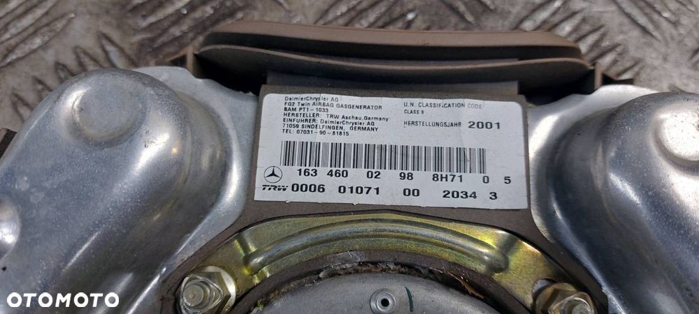 ZESTAW AIRBAG POSTRZAŁOWY MERCEDES-BENZ ML I W163 1634600298 - 5