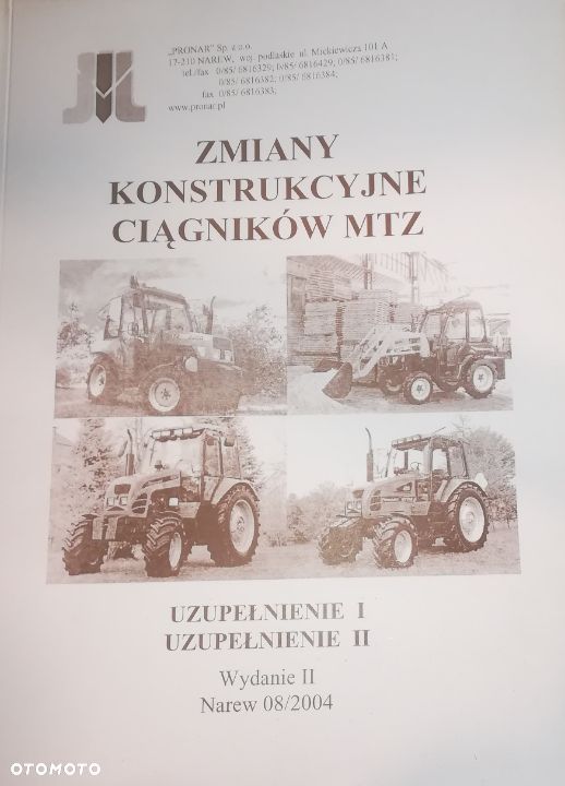 Zmiany konstrukcyjne ciągników MTZ, uzupełnienie I i II - 1