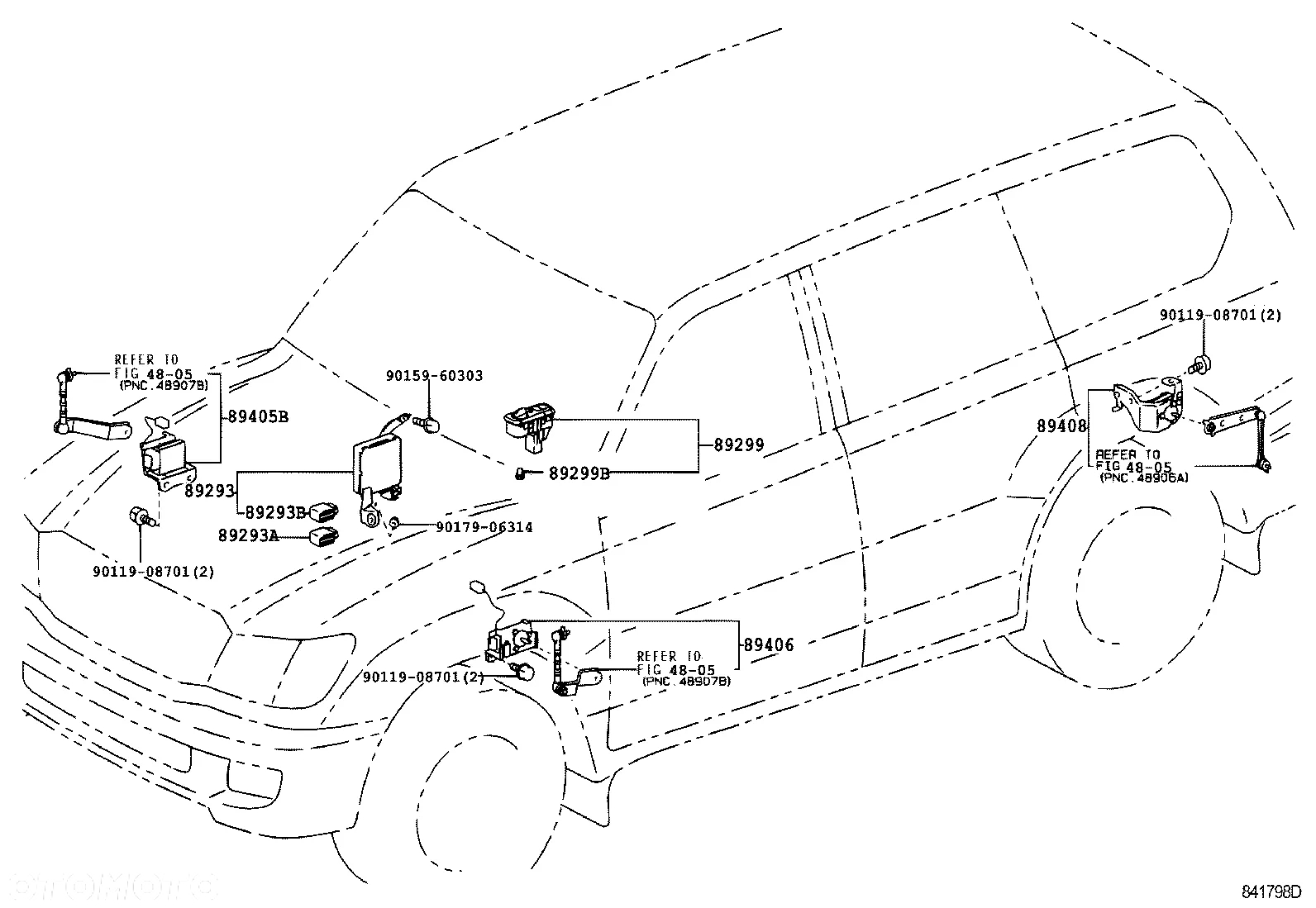 Czujnik zawieszenia Toyota Land Cruiser HDJ100 UZJ100 - 2