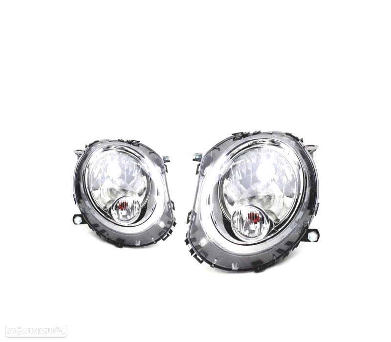 FARÓIS TIPO OEM MINI COOPER R56 06-10 CROMADO - 1