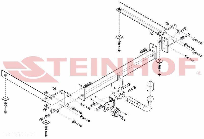 Hak Holowniczy + MODUŁ 7 PIN do Audi A8 D3 Sedan od 2002-2010 - 2