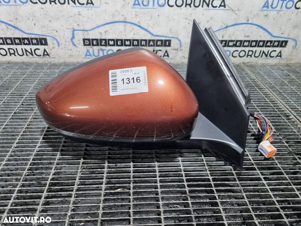 Oglinda dreapta Peugeot 3008 II 2016 - 2020 4 Usi Copper Braun Perleffekt ELG (1316) ... - 1