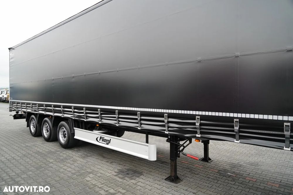 Fliegl / SEMIREMORCĂ CU PRELATĂ (CURTAINSIDER) / MEGA / AXĂ RIDICABILĂ / ACOPERIȘ RIDICABIL / - 9