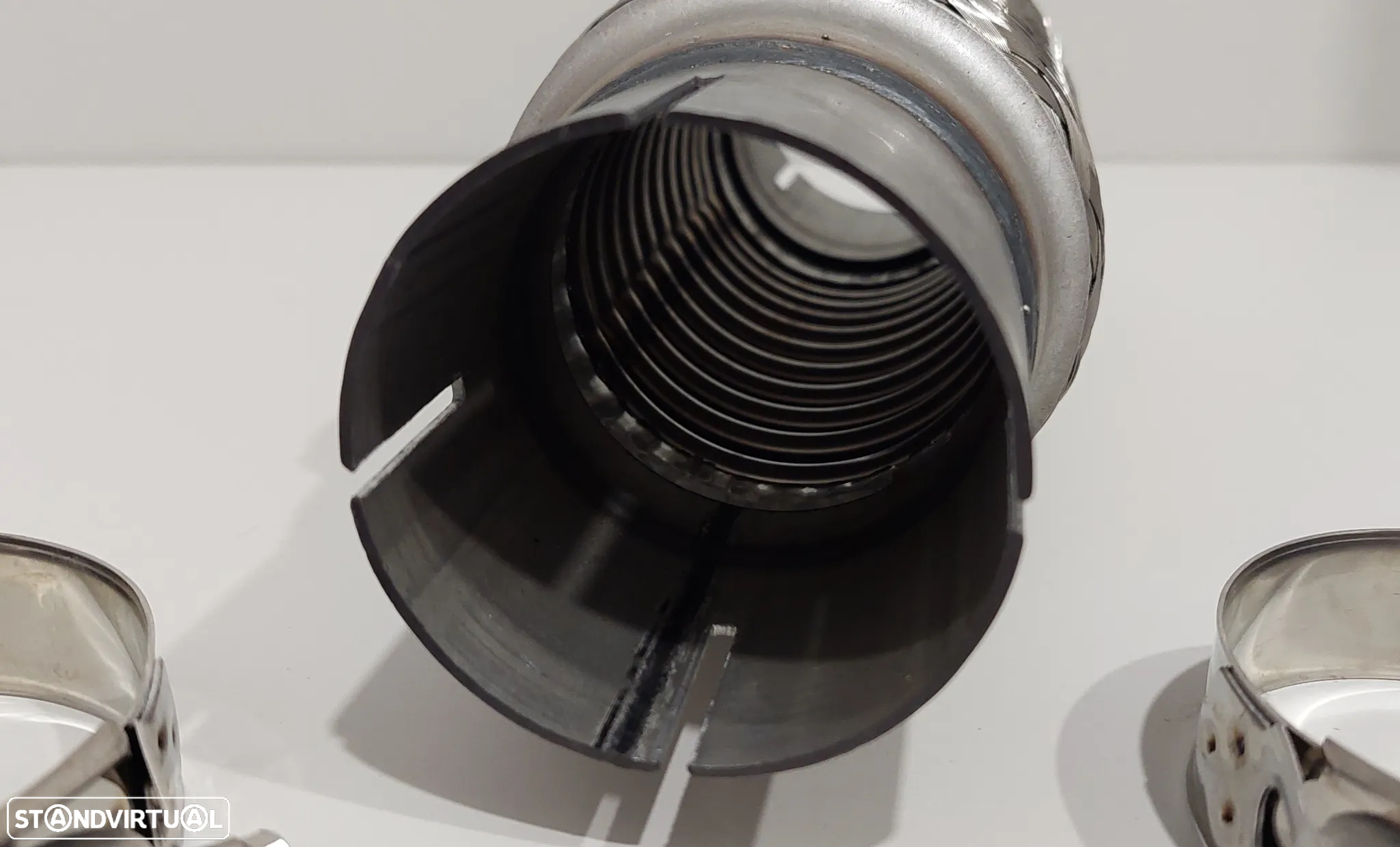 63mm - Flexível Inox Reforçado Escapes + 2 Braçadeiras - 3