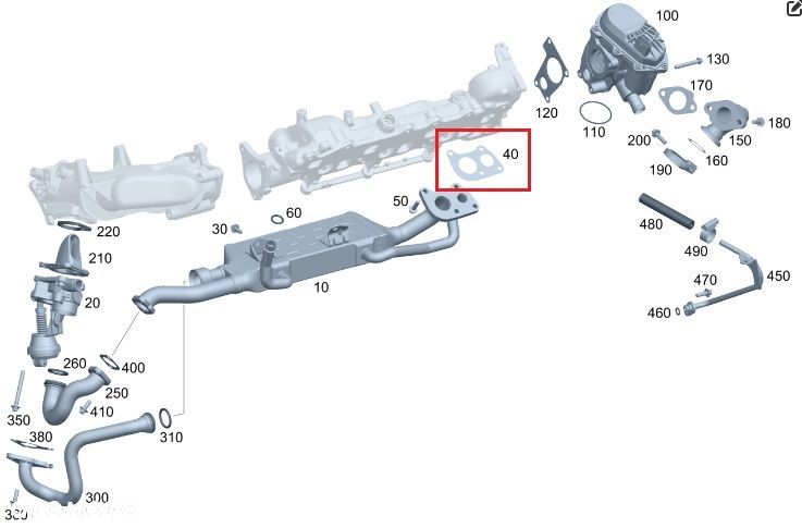 MERCEDES DIESEL OM642 Uszczelka wymiennika ciepla EGR - 2