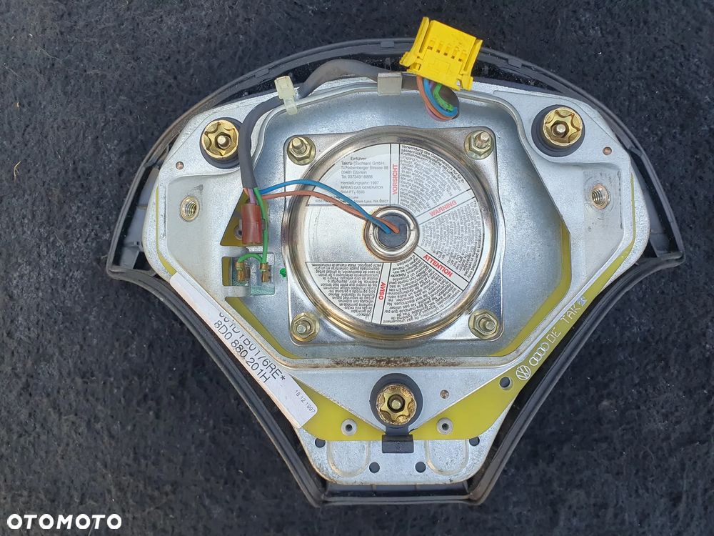 KIEROWNICA S-LINE AUDI A4 B5 A6 C5 SKÓRZANA TRÓJRAMIENNA KOMPLETNA PODUSZKA AIRBAG ORYGINAŁ 4B0124A 4B0419091E 8D0880201H - 11