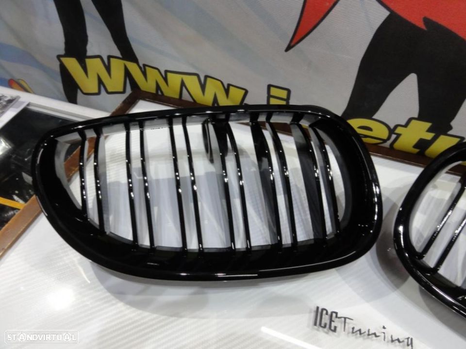 Grelha frontal BMW E60 2003-2010 M5 look / dupla lamina em preto piano brilhante - 4