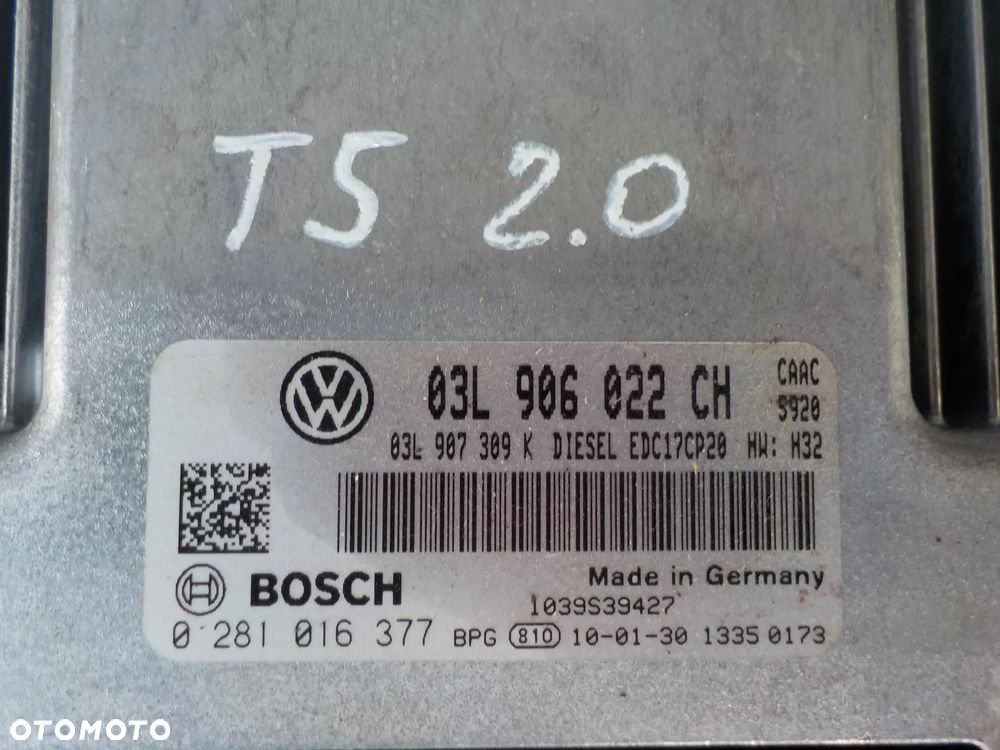 VW T5 2.0 TDI KOMPUTER STEROWNIK 03L906022CH - 2