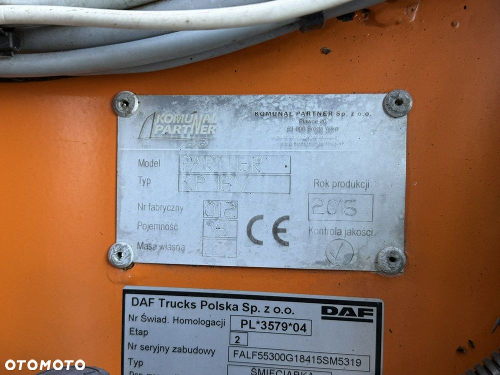 DAF LF 55.300 Śmieciarka Komunal Partner KP 16V Mały Przebieg - 8
