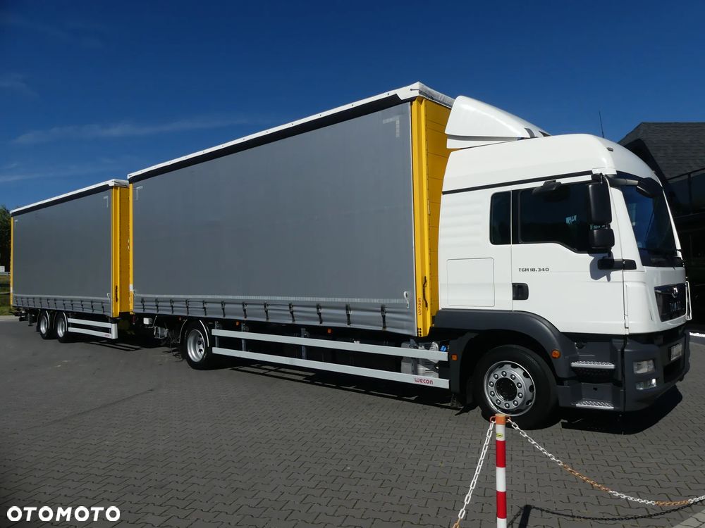 MAN TGM 18.340 / FIRANKA + WINDA / ZESTAW 38 EURO PALET / - 9