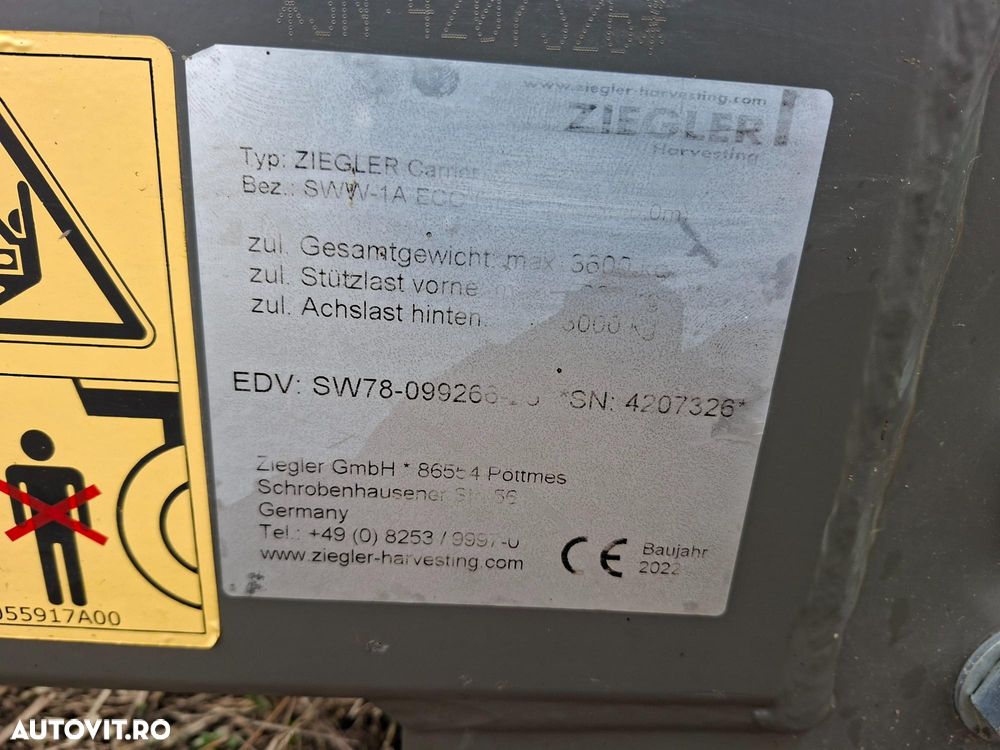 Fendt FREEFLOW 5.4 HEDER PAIOASE +ZIEGLER RTT-AGCO 5.4 EXTENSIE RAPITA+ZIEGLER ZWW CARRIER CARUCIOR - 24