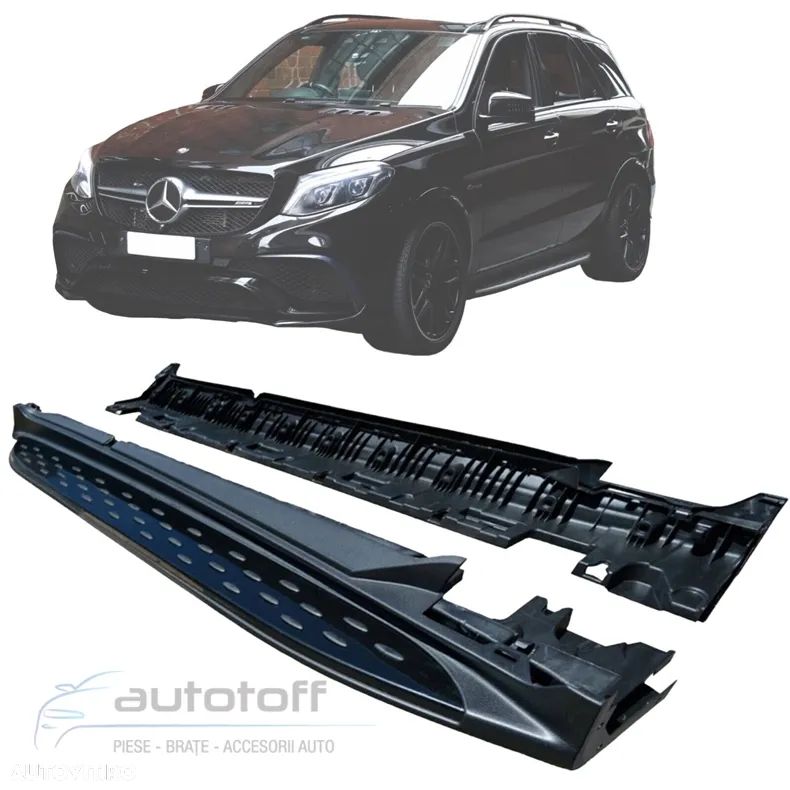 Praguri laterale Mercedes ML GLE W166 (11-18) din aluminiu Black Design - 1