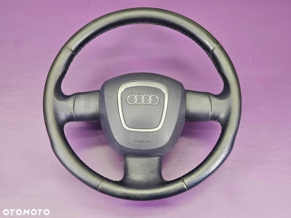 Kierownica Trzy 3 Ramienna Czarna Pikowana Skóra Łopatki Automat Air Bag Poduszka AUDI A6 C6 A4 B7 A3 8P