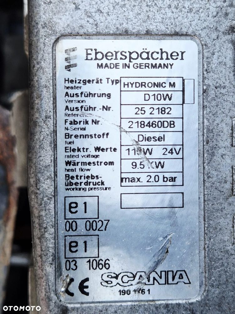 WEBASTO WODNE Mokre Ogrzewanie 24V HYDRONIC 10 D10W SCANIA 1857080 1722536 1901761 - 3
