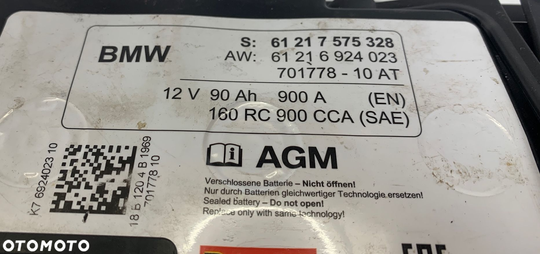 40 BMW AKUMULATOR AGM BMW 90AH 900A 2018 ROK 6924023 7575328 - 3