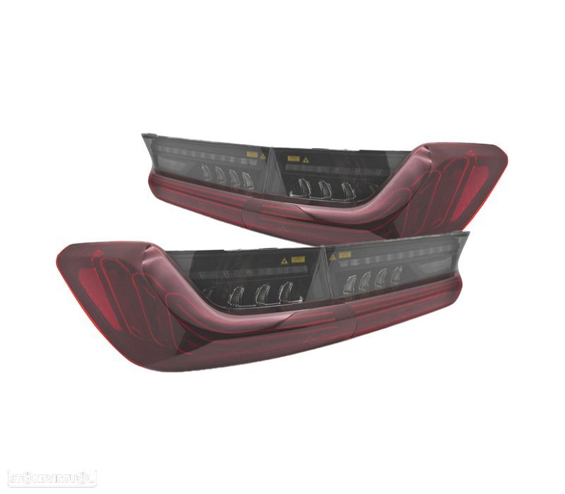 FAROLINS PARA BMW G20 19-22 ASPECTO LASER VERMELHO PRETO LED - 2