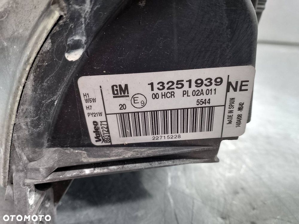 LAMPA PRZÓD LEWA OPEL VECTRA C 13251939   89312271 - 7