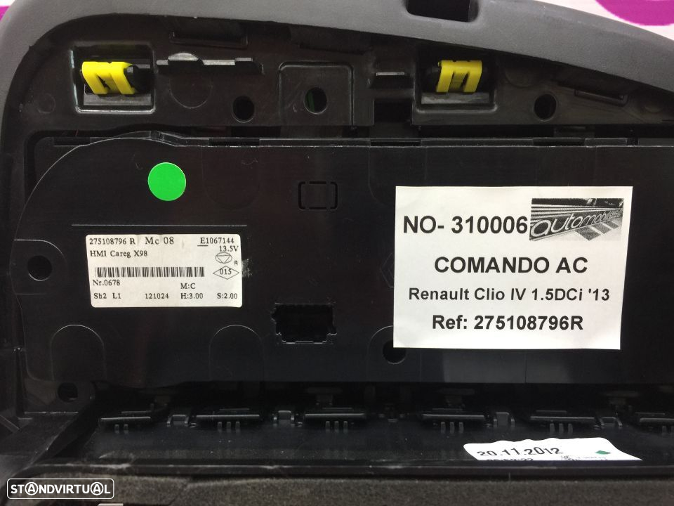 Comando Chauffage / AC Renault Clio IV de 2013 - Ref: 275108796R - NO310006 - 3