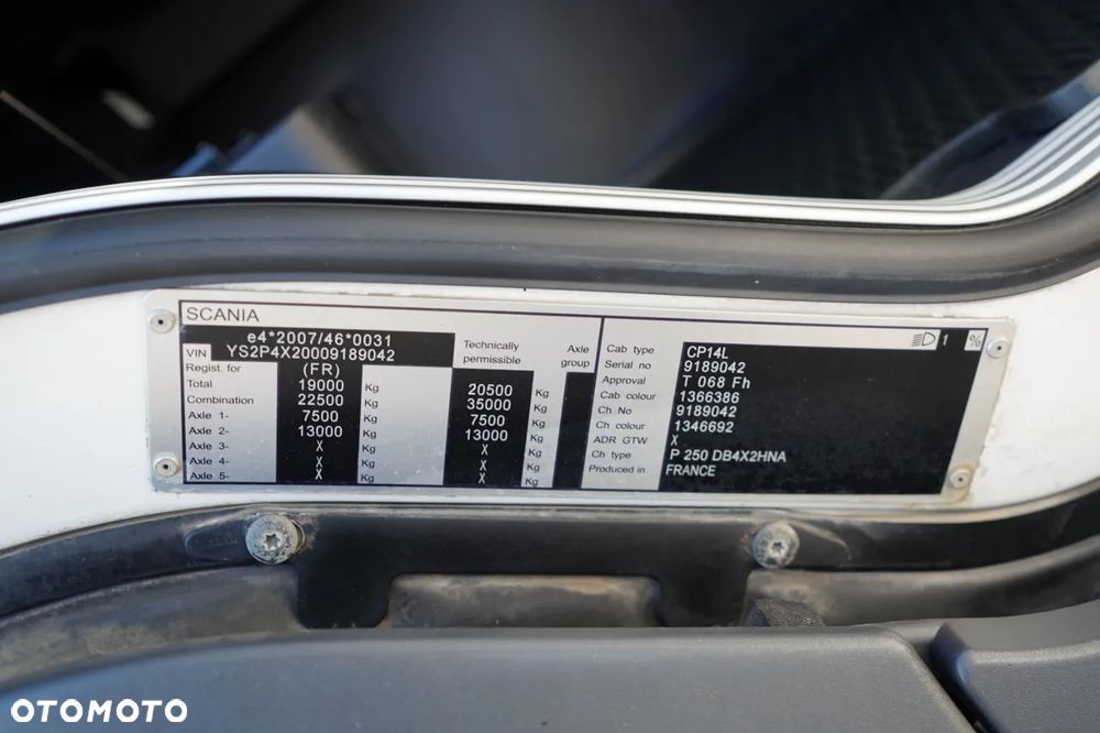 Scania P 250 / 4X2 / SIŁOWNIK DO WYWROTU /  + HDS HMF 635 K2 /  / MAX WYSÓW 7 M / STEROWANIE RADIOWE / ROTATOR /  EURO 6 - 35