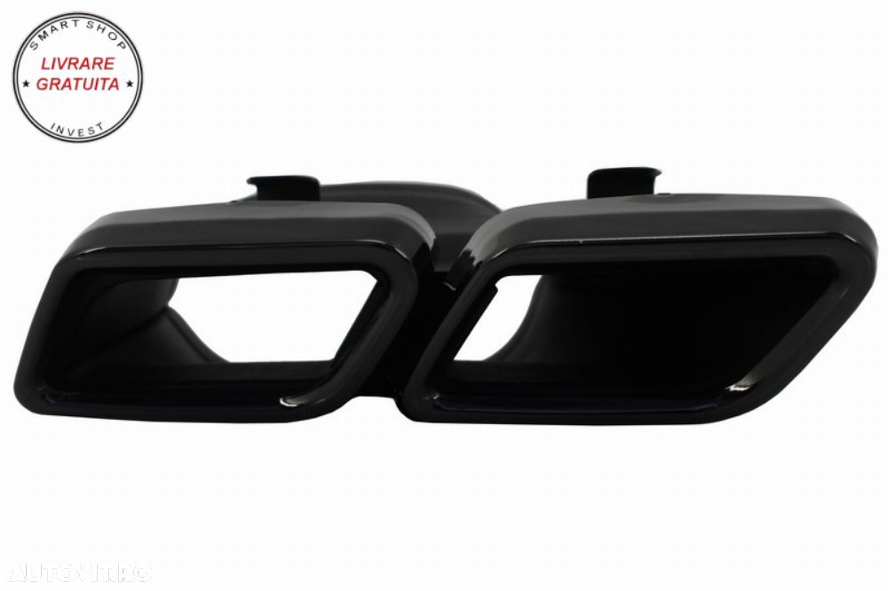 Difuzor Bara Spate cu Ornamente Mercedes C-Class W205 (2014-2020) C63 Design Negru- livrare gratuita - 11
