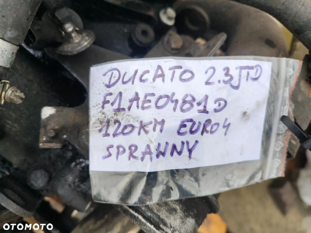 Silnik kompletny 2.3 JTD F1AE0481D 120KM Euro4 Fiat Ducato III 06-14r na chodzie, odpala bez problemów -Film z pracą, BRUDNY, ale sprawny - 14