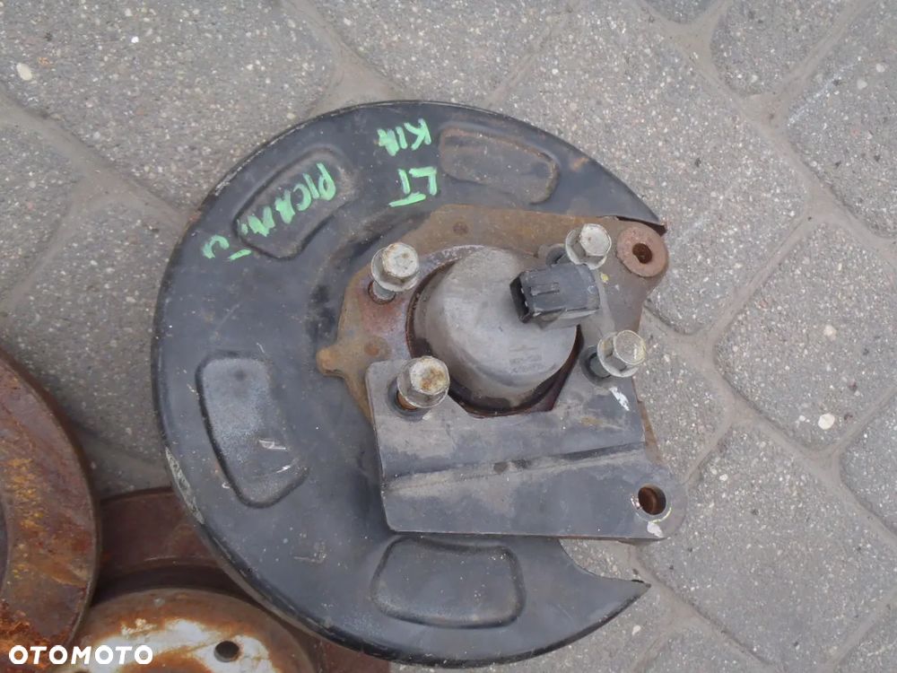 tarcza tarcze przewód hamulca hamulcowe klocki osłona blacha tarcza kotwiczna piasty kia picanto I - 16