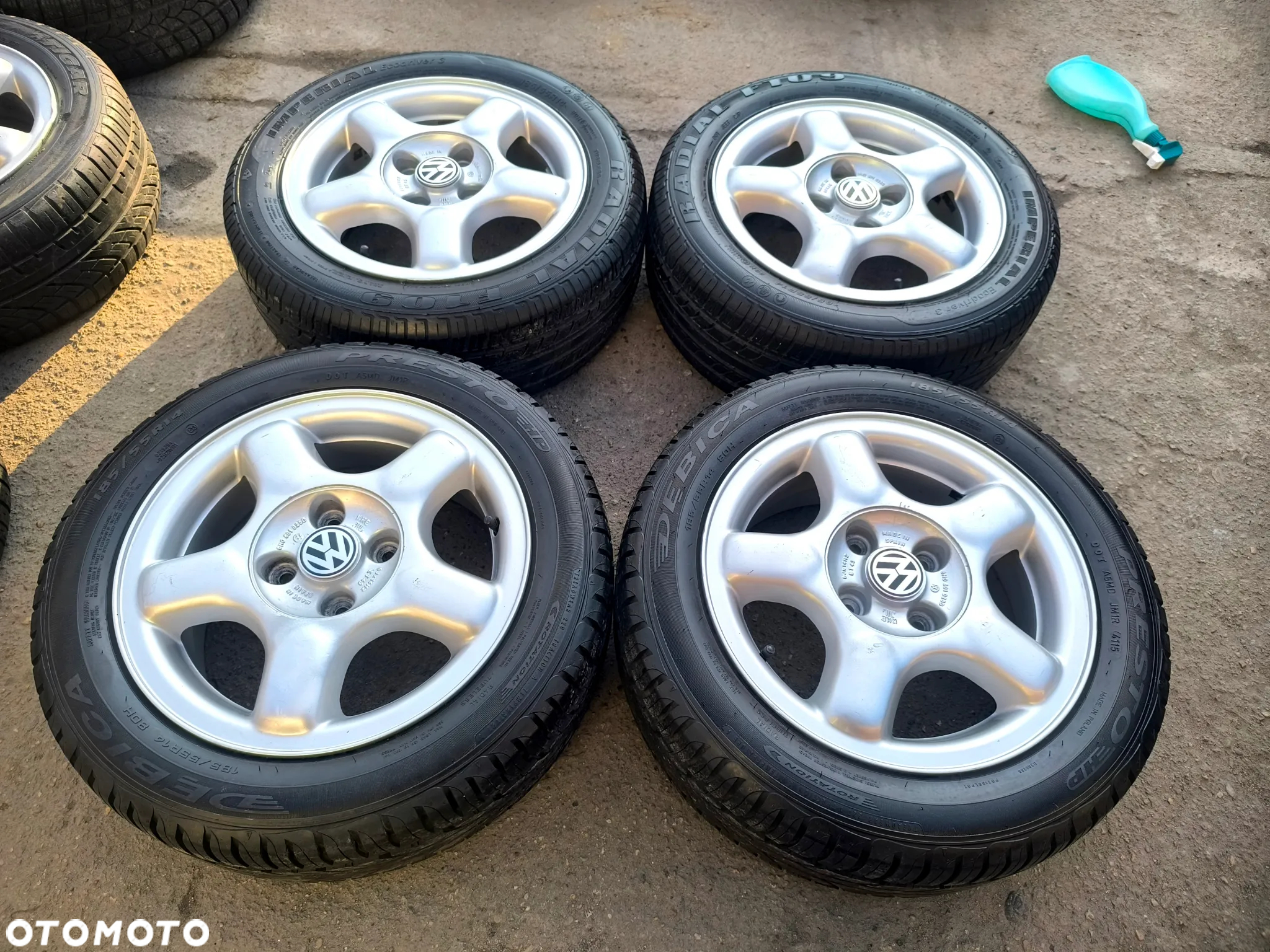 4x100 Felgi Aluminiowe Alufelgi 14 Koła Letnie Lato VW POLO LUPO UP! GOLF I II III 2 3 CADDY SCIROCCO CORRADO JETTA PASSAT B3 B4 SEAT AROSA MII IBIZA CORDOBA SKODA CITIGO FELICIA 7mm Legnica ALU-RAD 185/55 - 5