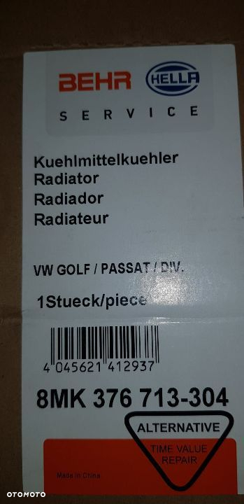 CHLODNICA WODY VW GOLF I 1,5-1,8/ JETTA I 1,6/1,8 / - 2